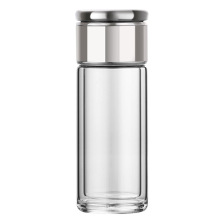 BPA-freie doppelwandige Glas-Tee-Ei-Wasserflasche mit Sieb